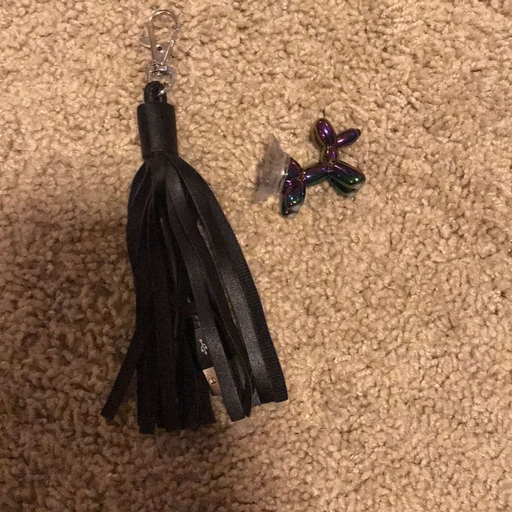 Phone holder and keychain charger